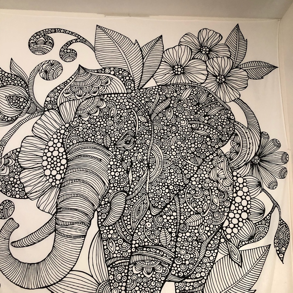 Elephant tapestry for big wall